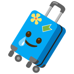 Luggage and Smiling face with tear