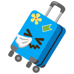 luggage and sneezing face