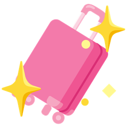 luggage and sparkling heart