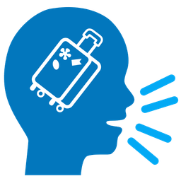 luggage and speaking head