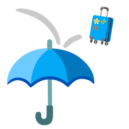 luggage and umbrella