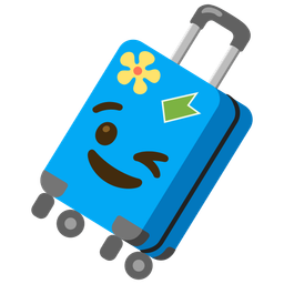 Luggage and Winking face