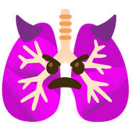 lungs and angry face with horns
