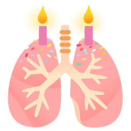 lungs and birthday cake