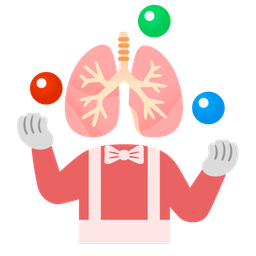 lungs and clown face