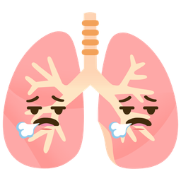 lungs and face exhaling