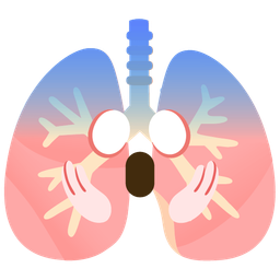 lungs and face screaming in fear