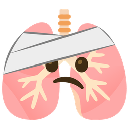 lungs and face with head-bandage