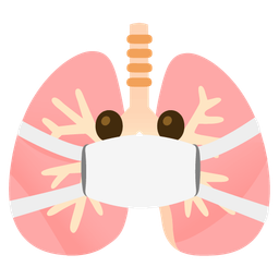 lungs and face with medical mask