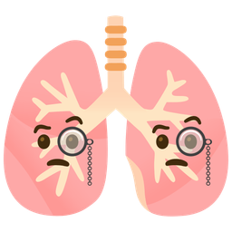 lungs and face with monocle