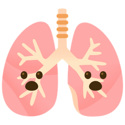 lungs and face with open mouth