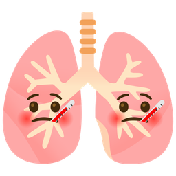 lungs and face with thermometer