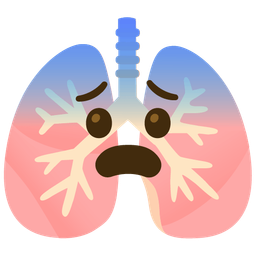 lungs and fearful face