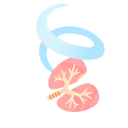 lungs and leaf fluttering in wind