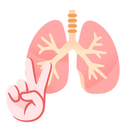 lungs and peace symbol