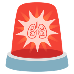 lungs and police car light