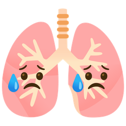 lungs and sad but relieved face
