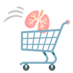 lungs and shopping cart
