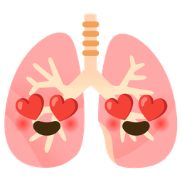 Lungs and Smiling face with heart-eyes