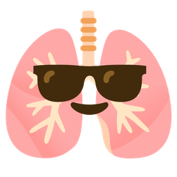 lungs and smiling face with sunglasses