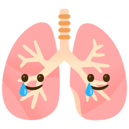 Lungs and Smiling face with tear