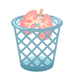 lungs and wastebasket