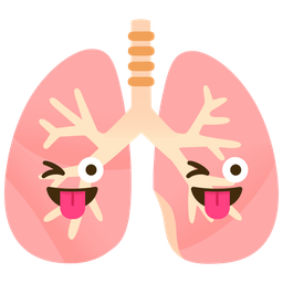 Lungs and Winking face with tongue