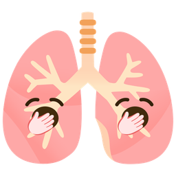 lungs and yawning face