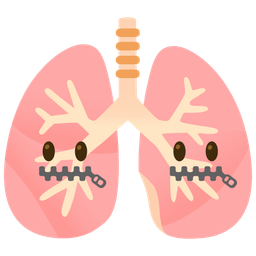 lungs and zipper-mouth face