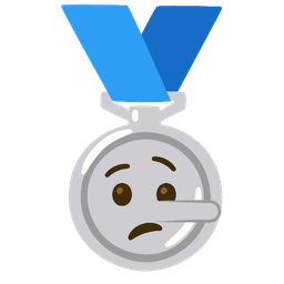 lying face and 2nd place medal