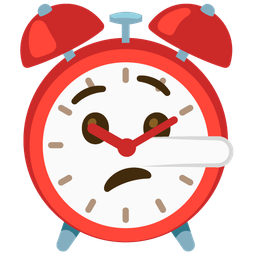 lying face and alarm clock