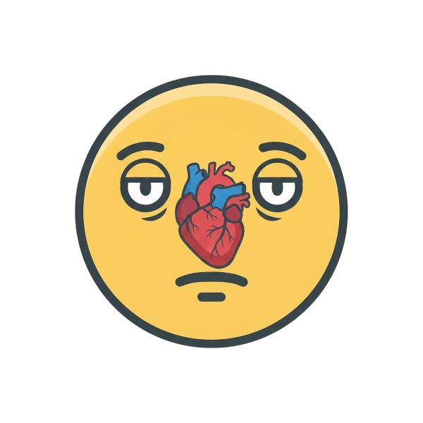 Lying face and Anatomical heart