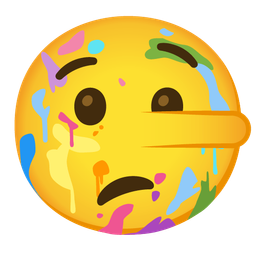 lying face and artist palette