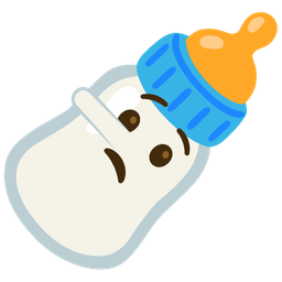 lying face and baby bottle