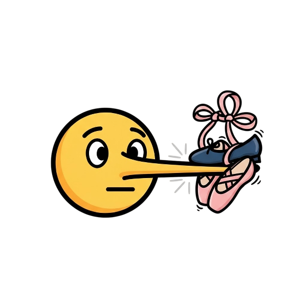 Lying face and Ballet shoes