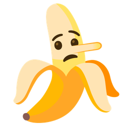 lying face and banana