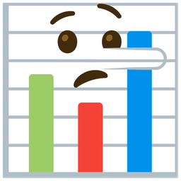 lying face and bar chart