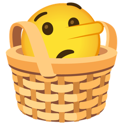 lying face and basket