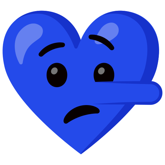 Lying face and Blue heart