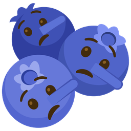 lying face and blueberries