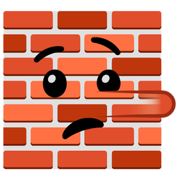lying face and brick