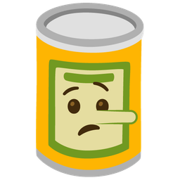 lying face and canned food