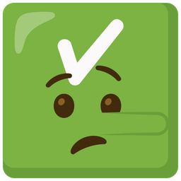 lying face and check mark button