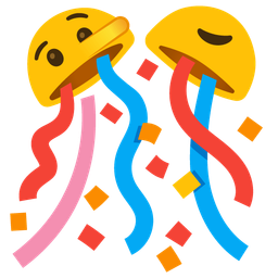 lying face and confetti ball