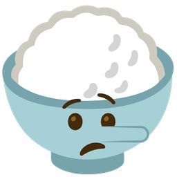 lying face and cooked rice