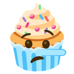 lying face and cupcake