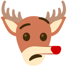 lying face and deer