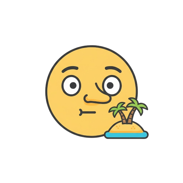 Lying face and Desert island