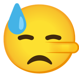 lying face and downcast face with sweat