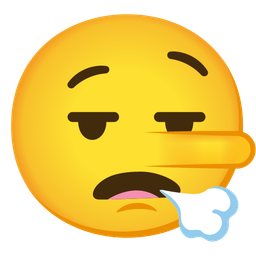 lying face and face exhaling